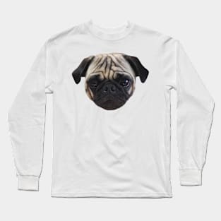 Cute Caesar the Pug Face by AiReal Apparel Long Sleeve T-Shirt